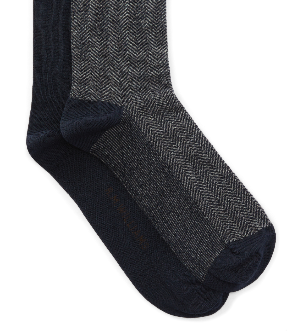 Nelson Herringbone Sock 2 Pkt - Navy/Grey