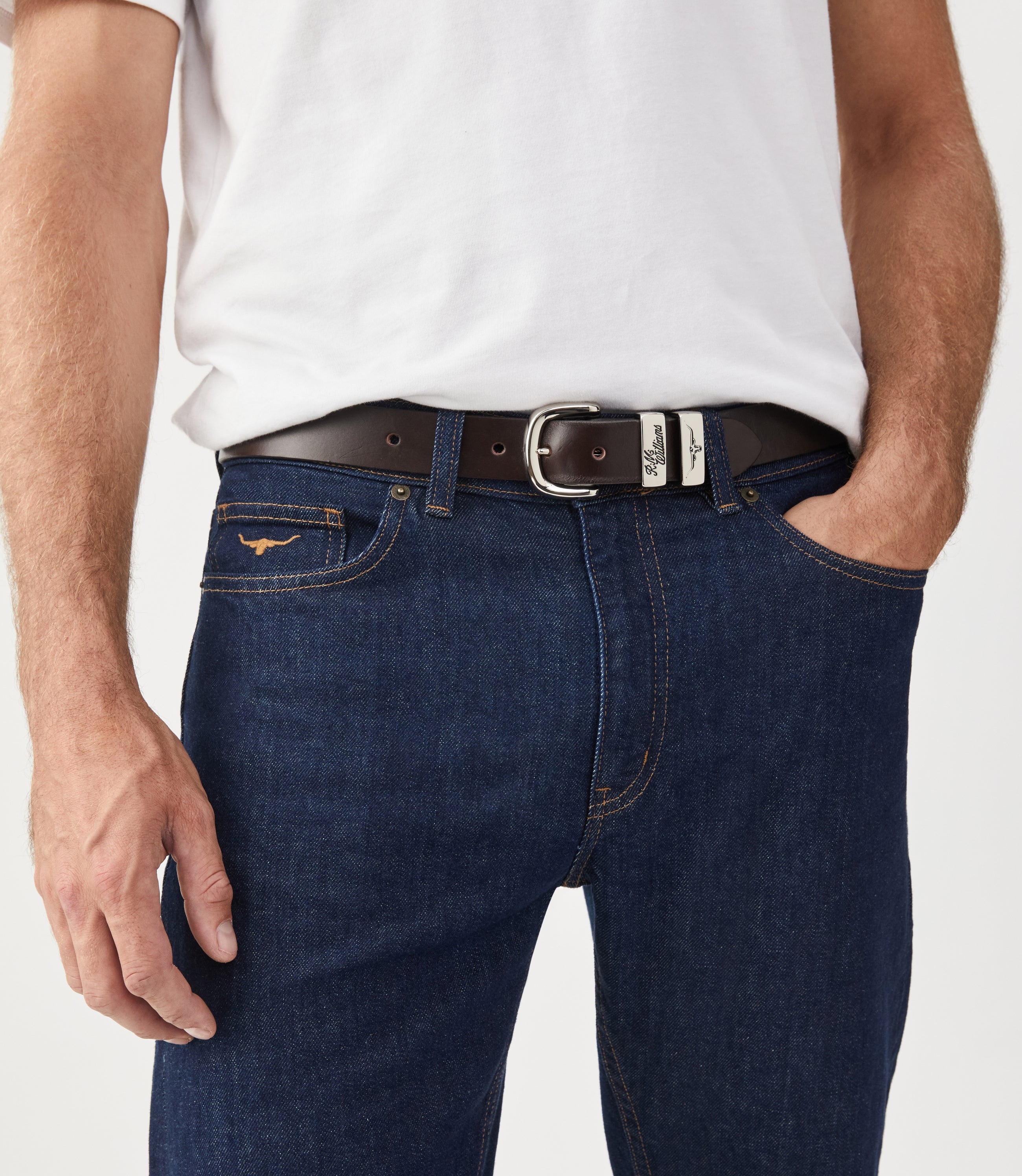 Slim Drover Belt - Chestnut
