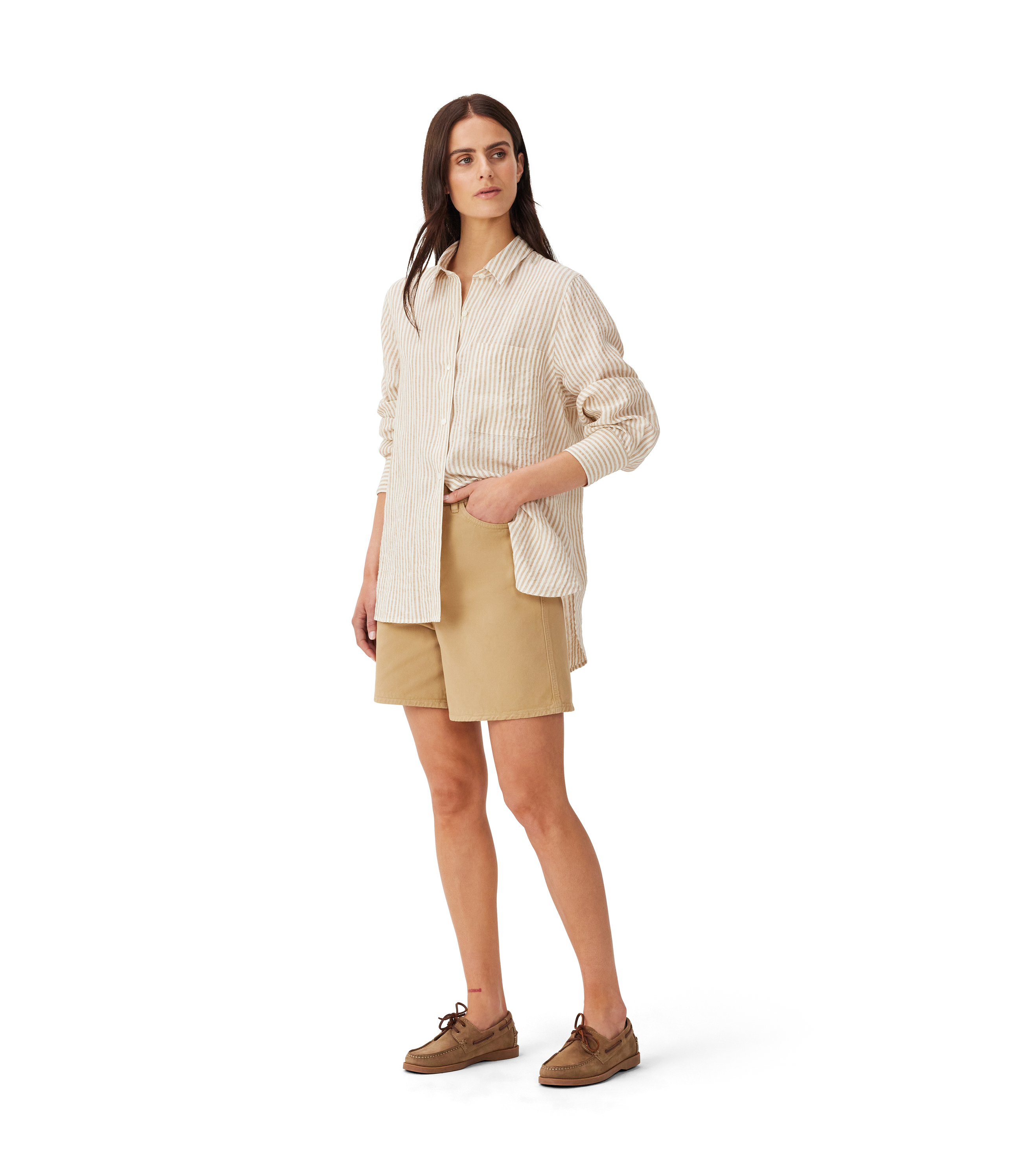 Crispin LS Shirt - Sepia Tint/White