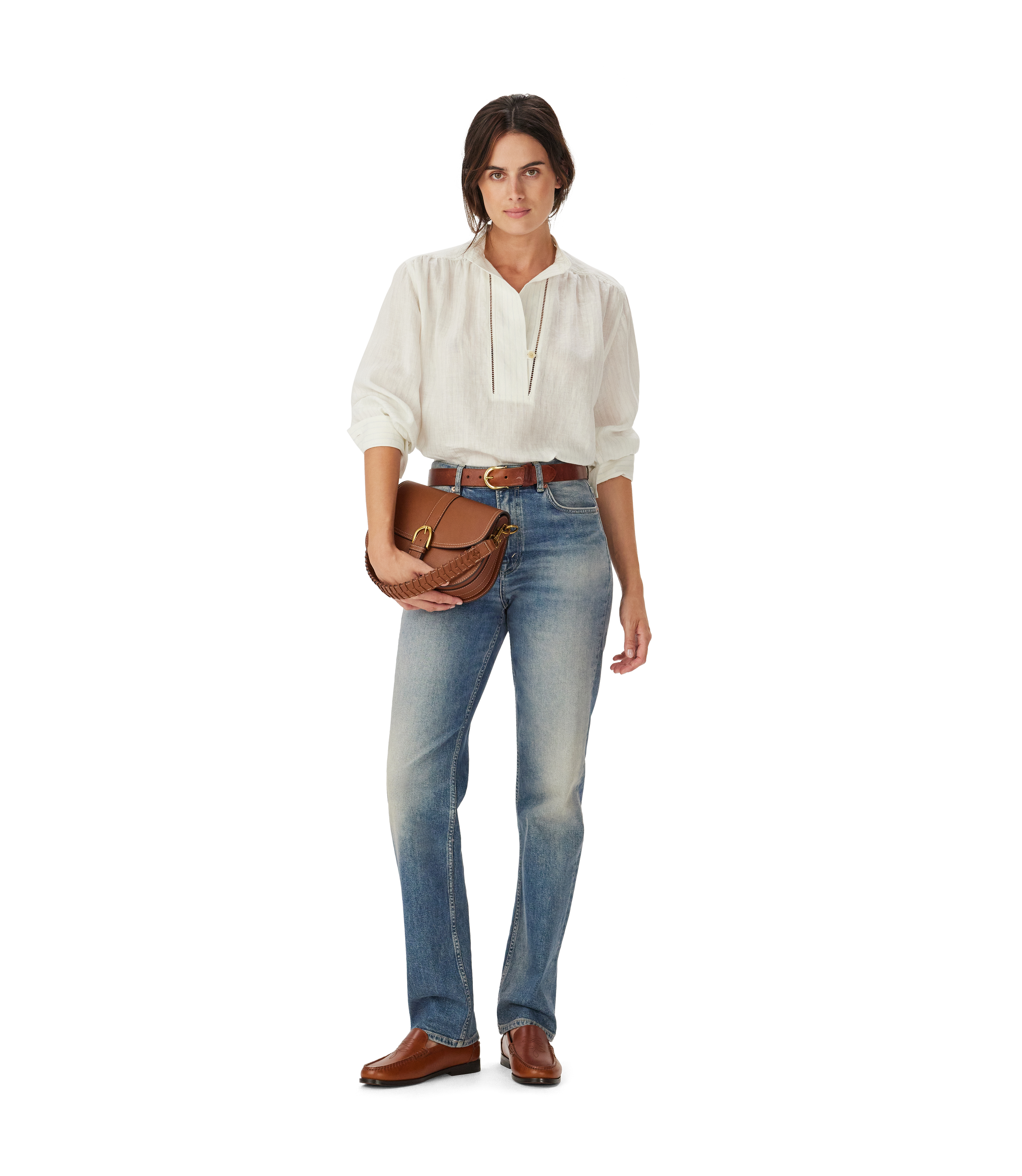 Lawrie Linen Stripe Shirt - Blue White