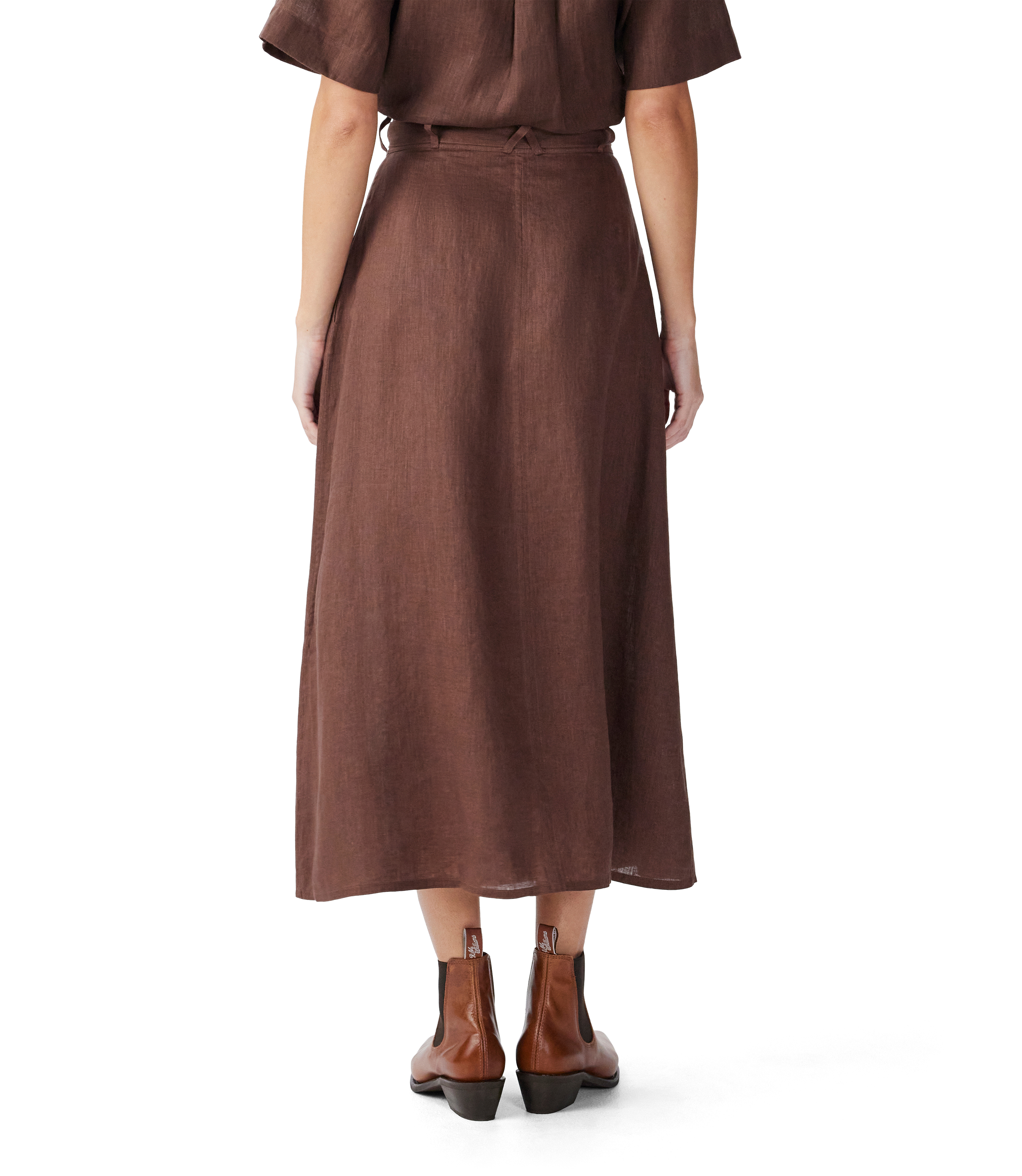 Kierle Linen Wrap Skirt - Cocoa