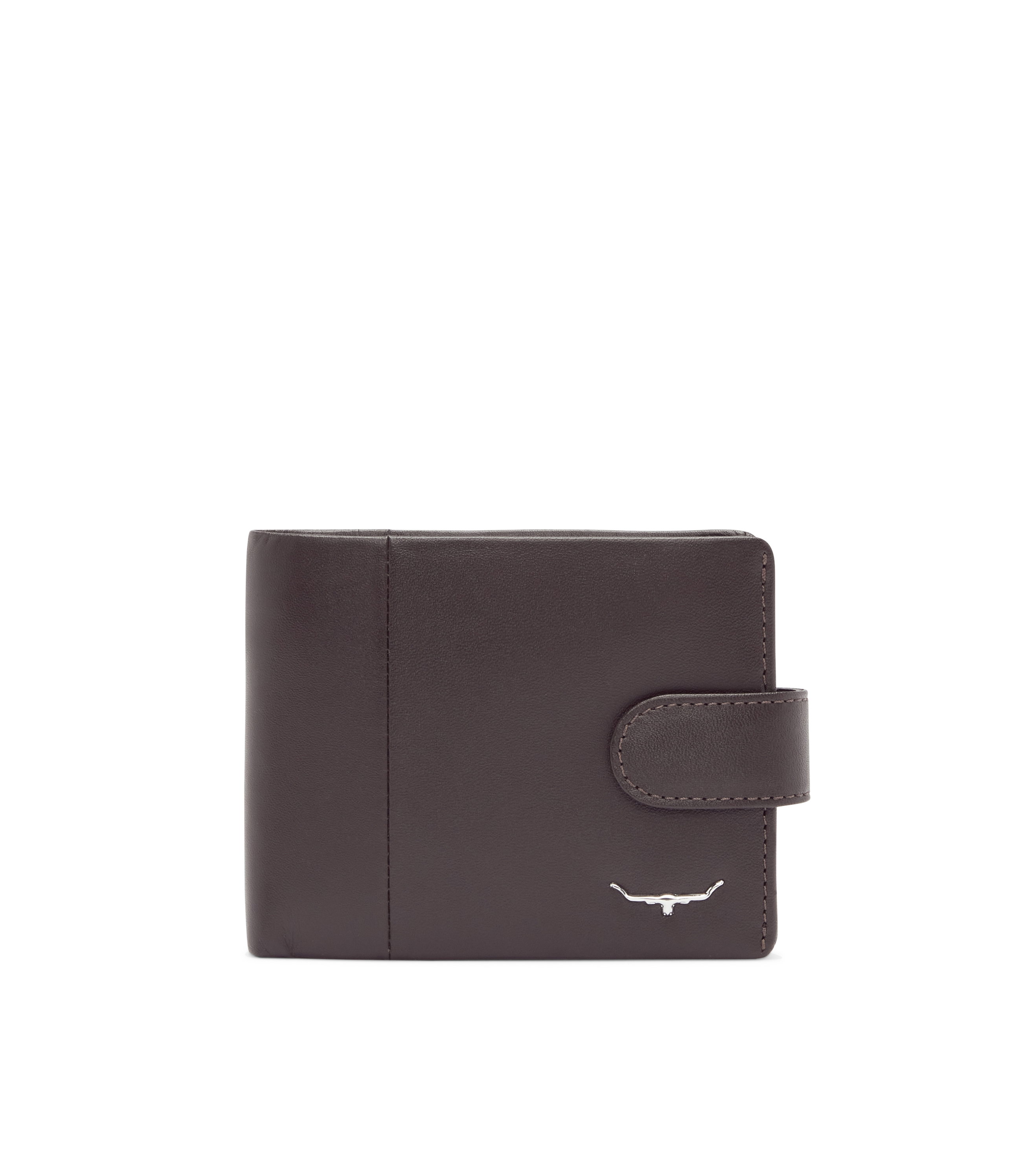 Wallet With Coin Pocket & Tab - Brown
