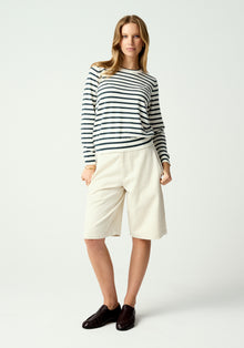 Fountain Sweater - White Linen/Tidepool