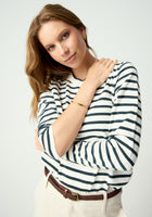 Fountain Sweater - White Linen/Tidepool