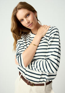 Fountain Sweater - White Linen/Tidepool