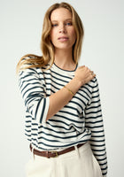 Fountain Sweater - White Linen/Tidepool
