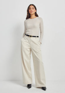 Untouched World Ella Rib Top - Ecru