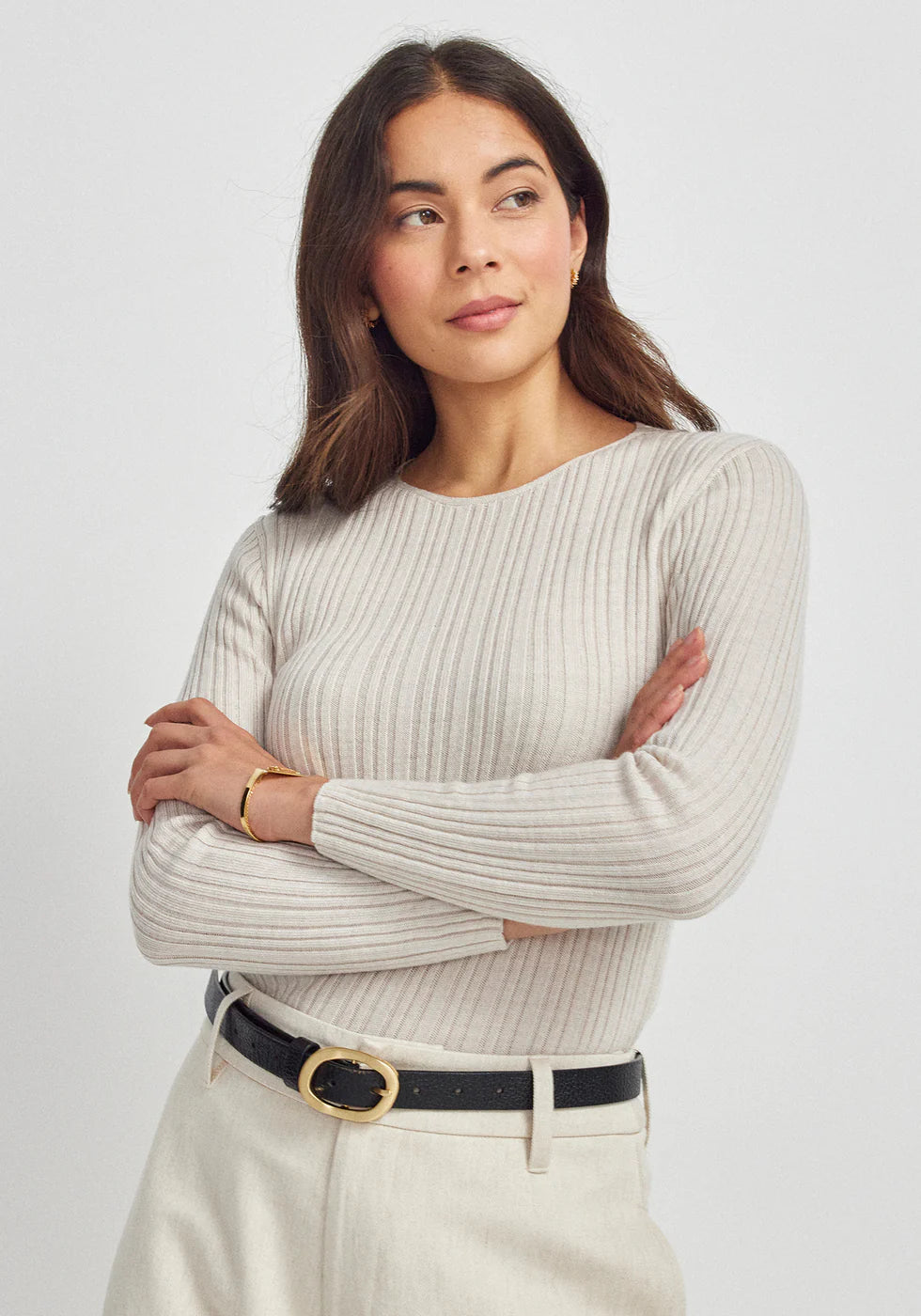 Untouched World Ella Rib Top - Ecru