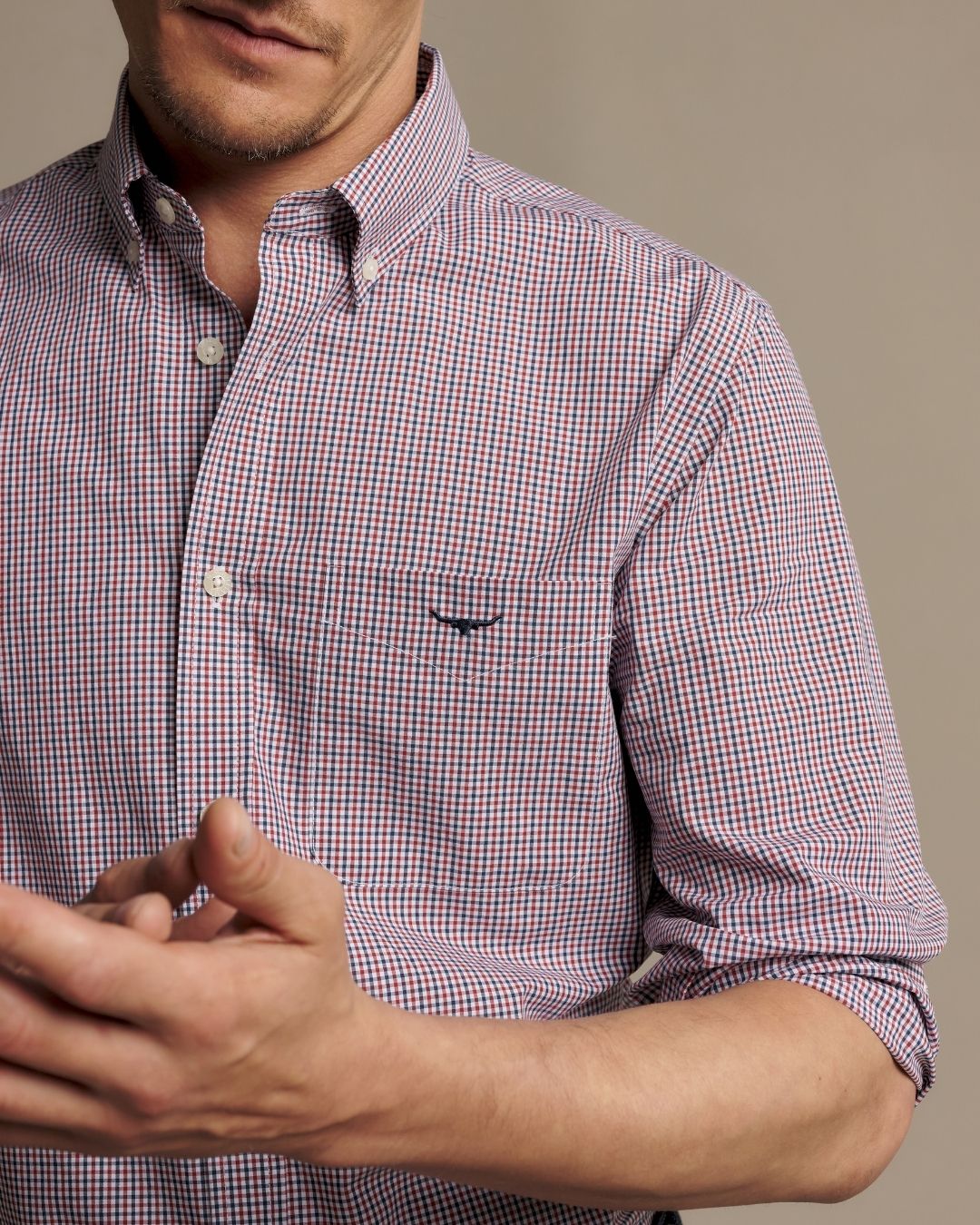Whyalla poplin check shirt