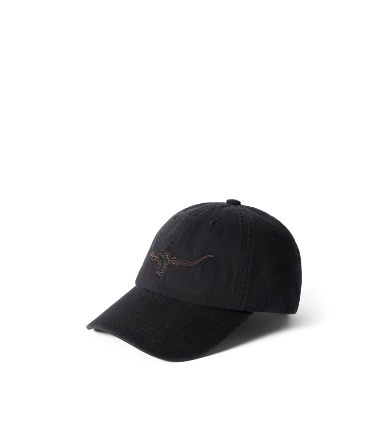 Longhorn twill cap - black