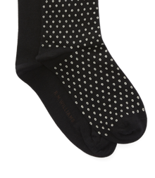 Nelson Polka Dot 2Pkt - Blk/Cream