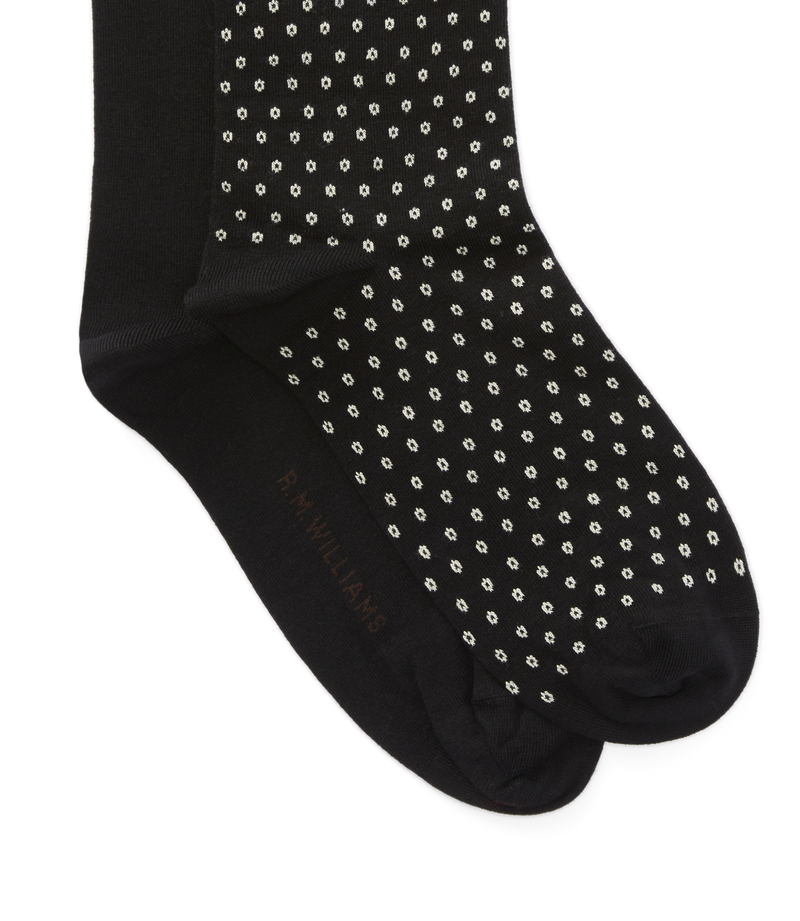 Nelson Polka Dot 2Pkt - Blk/Cream