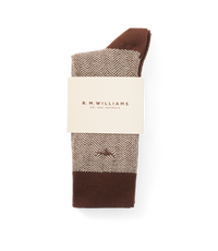 Nelson Herringbone Sock 2 Pkt - Hot Fudge