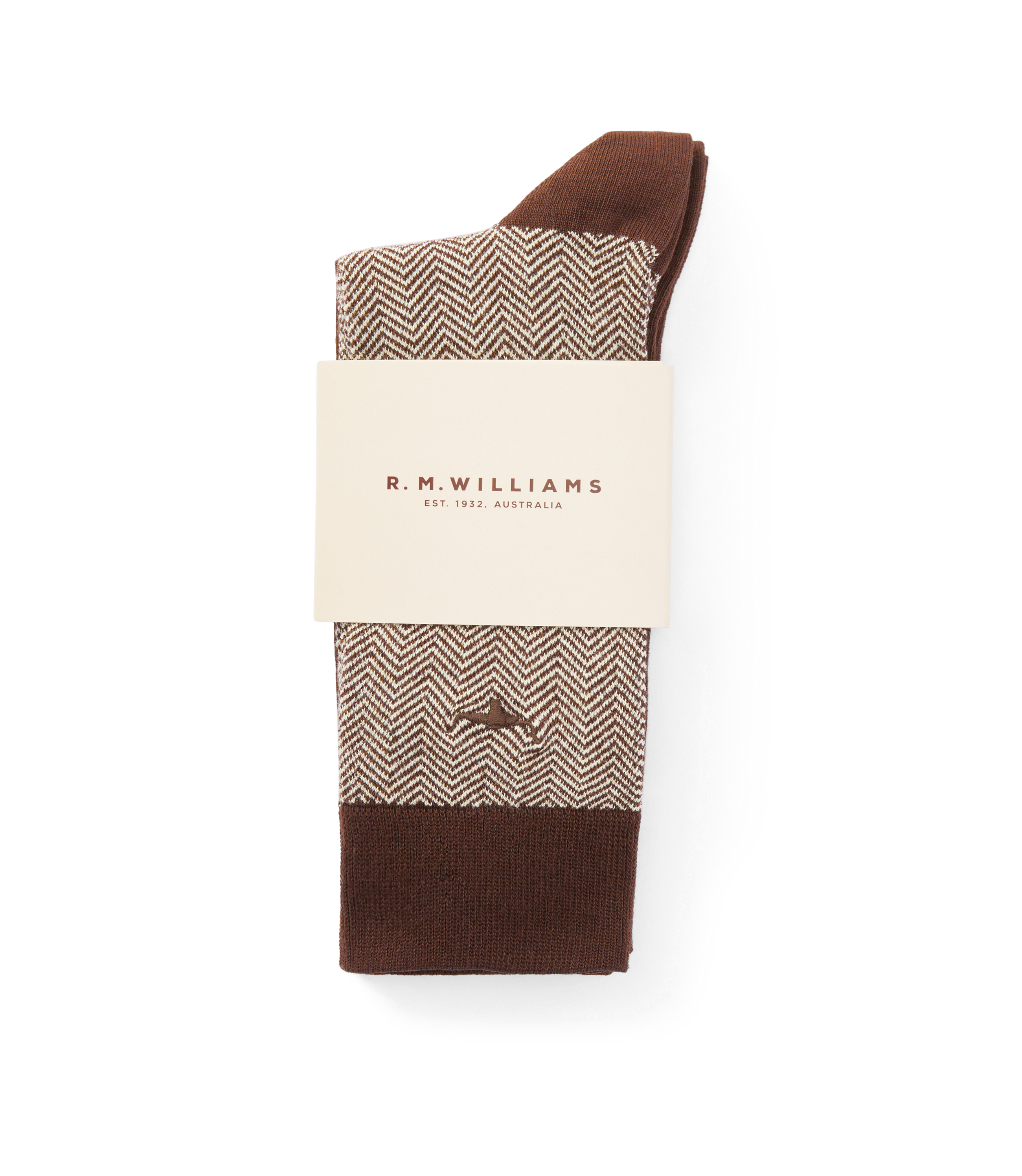 Nelson Herringbone Sock 2 Pkt - Hot Fudge