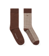 Nelson Herringbone Sock 2 Pkt - Hot Fudge
