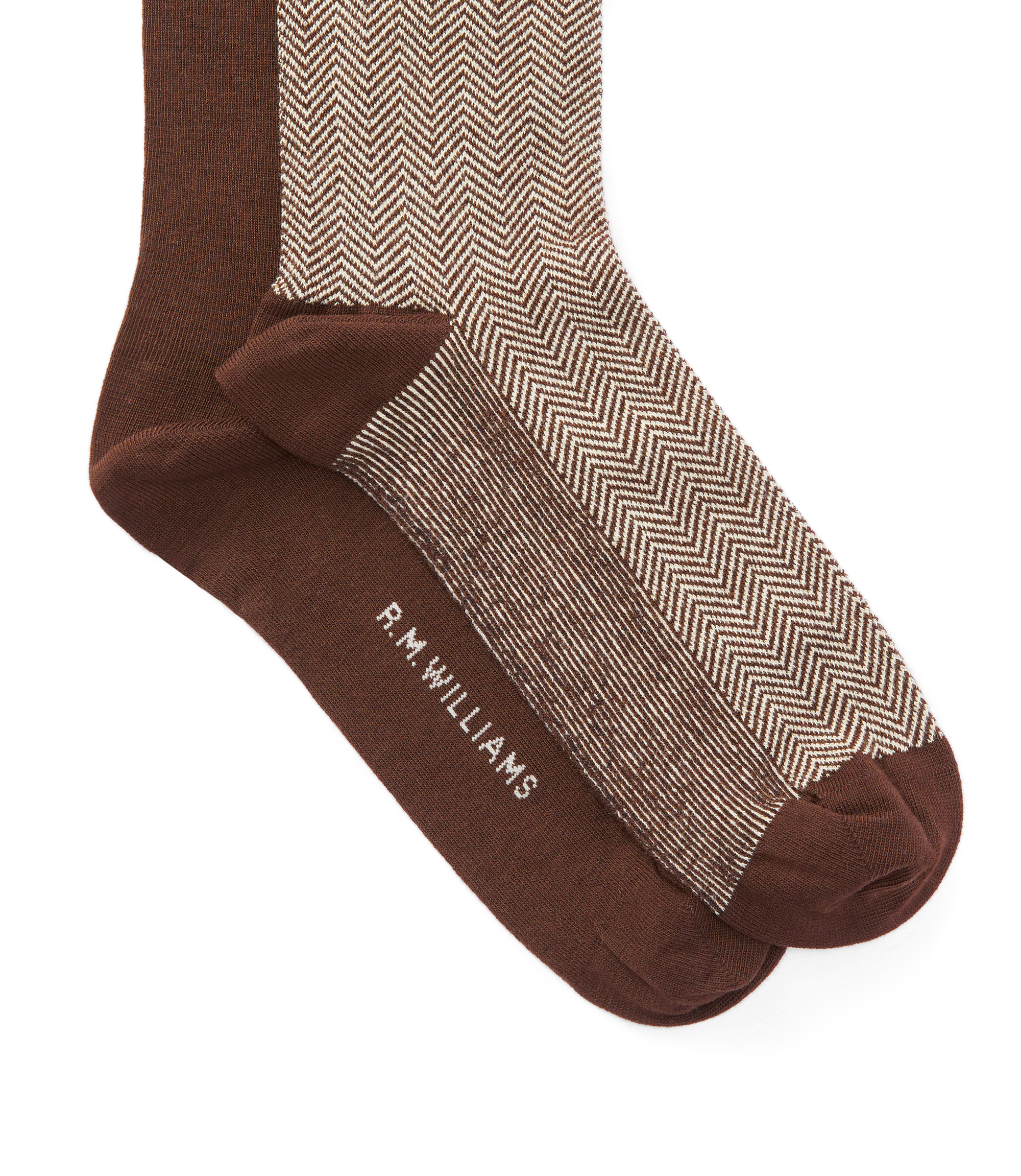 Nelson Herringbone Sock 2 Pkt - Hot Fudge