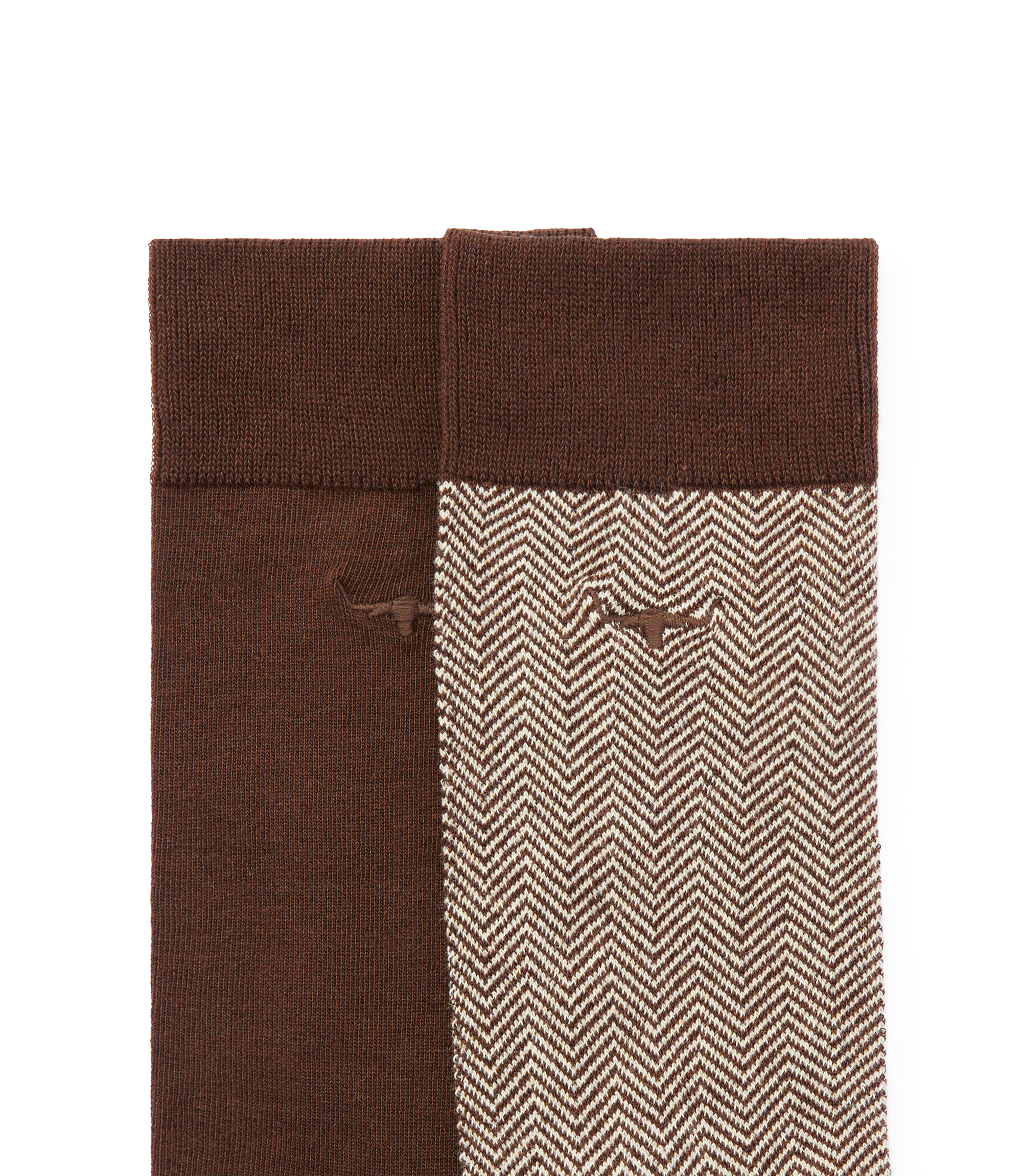 Nelson Herringbone Sock 2 Pkt - Hot Fudge