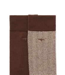 Nelson Herringbone Sock 2 Pkt - Hot Fudge