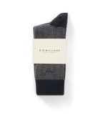 Nelson Herringbone Sock 2 Pkt - Navy/Grey