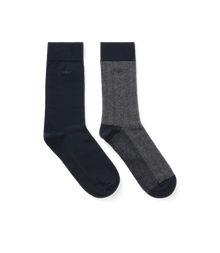 Nelson Herringbone Sock 2 Pkt - Navy/Grey