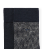 Nelson Herringbone Sock 2 Pkt - Navy/Grey