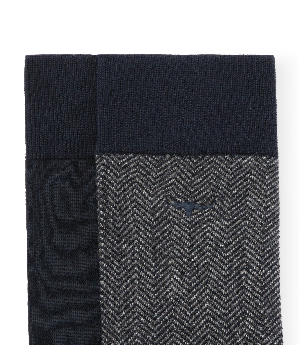 Nelson Herringbone Sock 2 Pkt - Navy/Grey