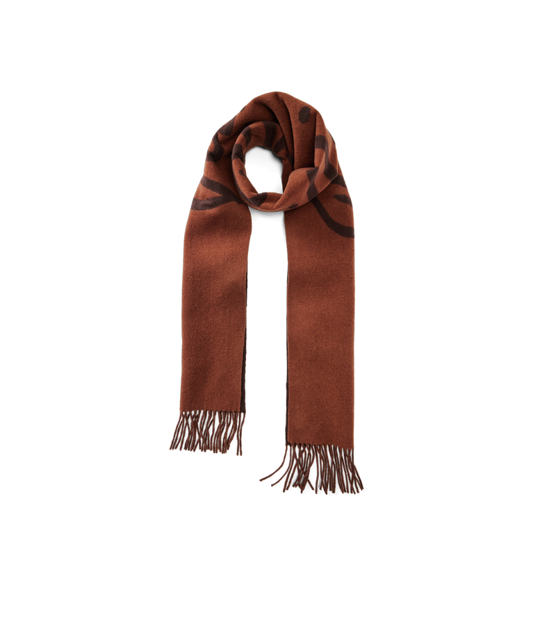 Script Jacquard Wool Scarf