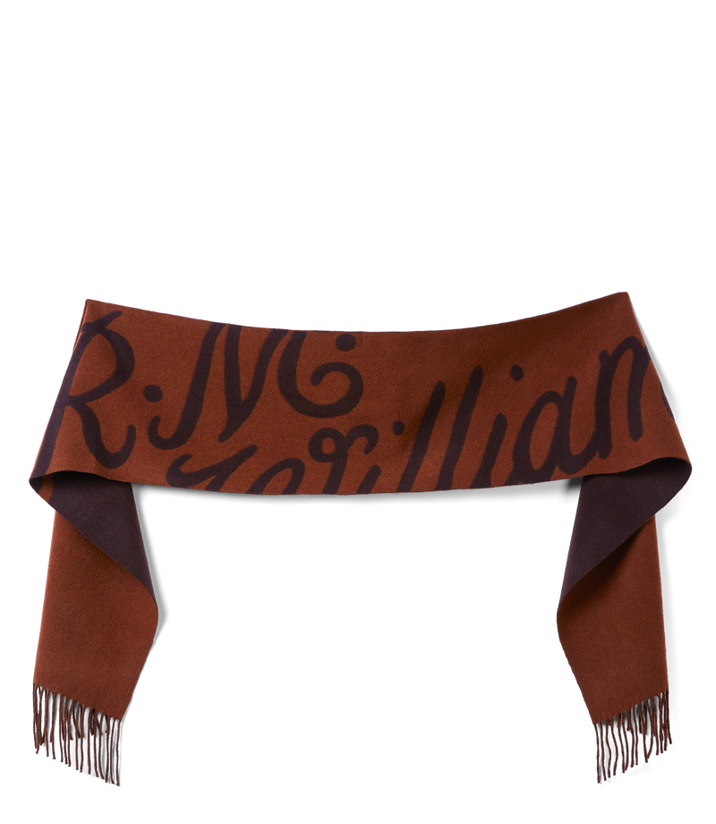 Script Jacquard Wool Scarf