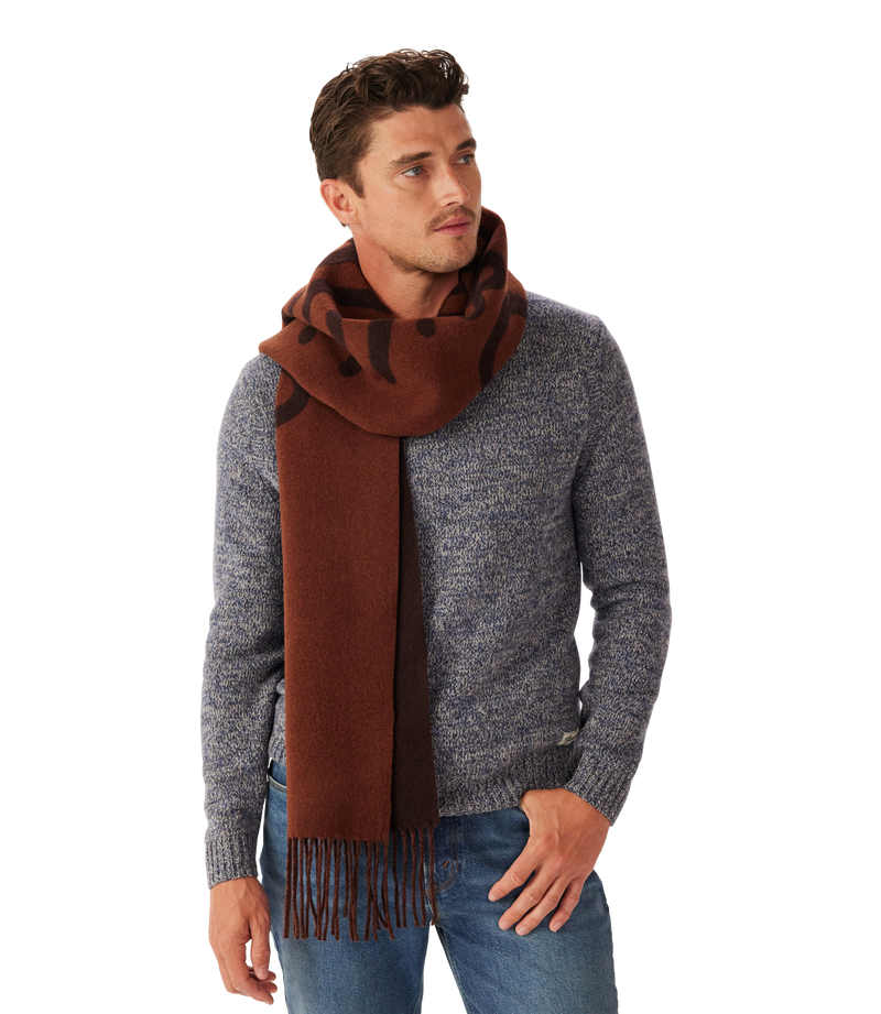 Script Jacquard Wool Scarf
