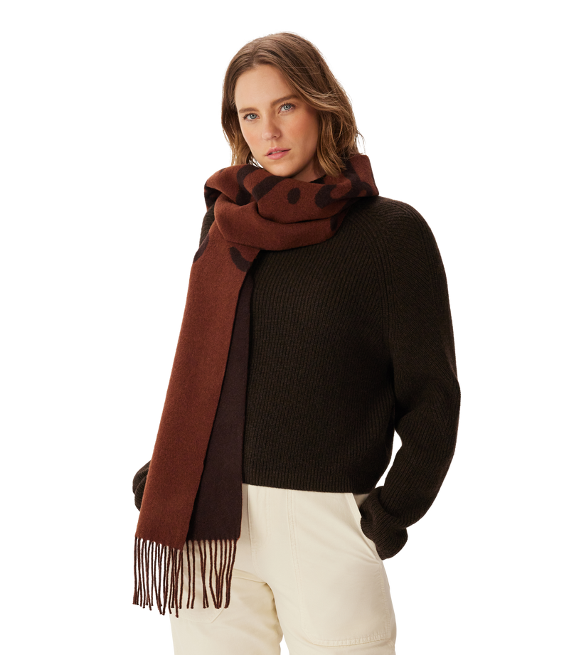 Script Jacquard Wool Scarf