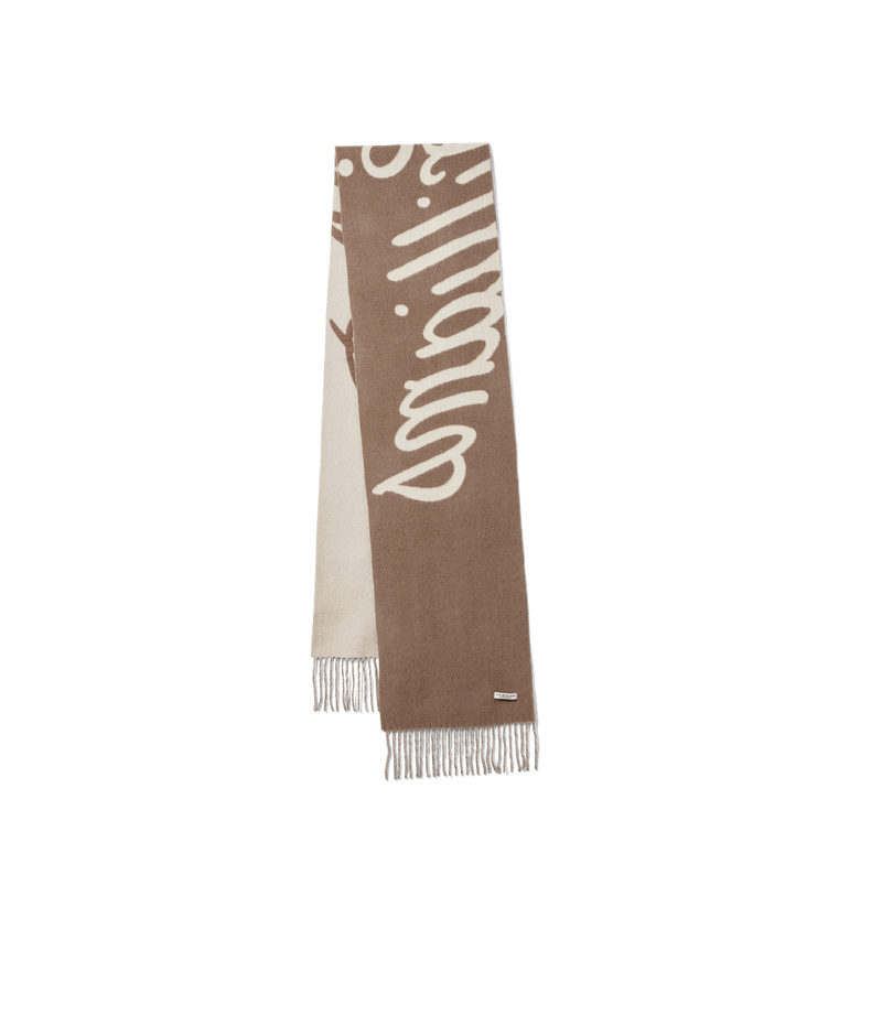 Script Jacquard Wool Scarf
