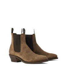 Edna Boot - Almond Waxed Suede