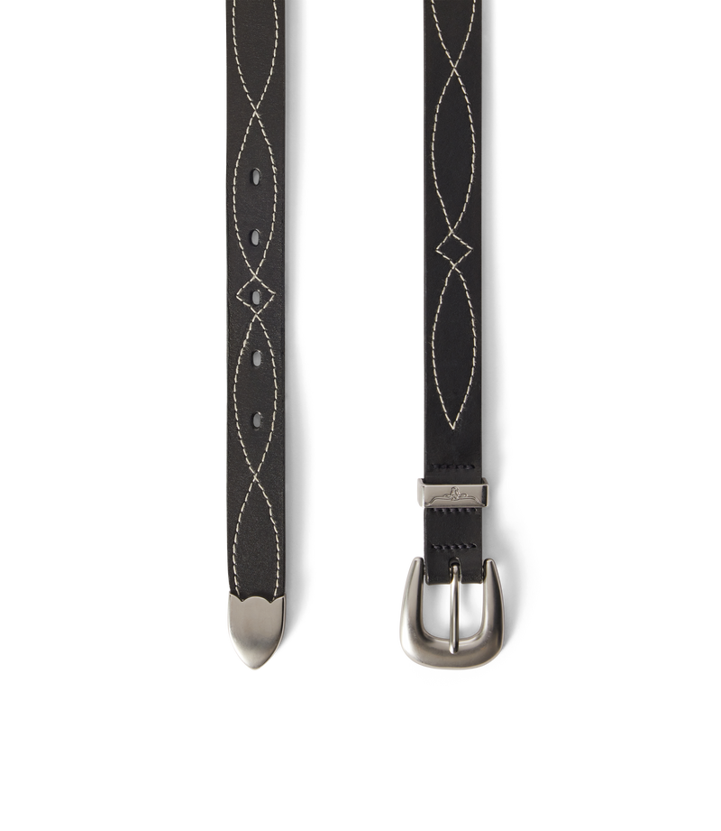 Cate Stitched Belt - Black