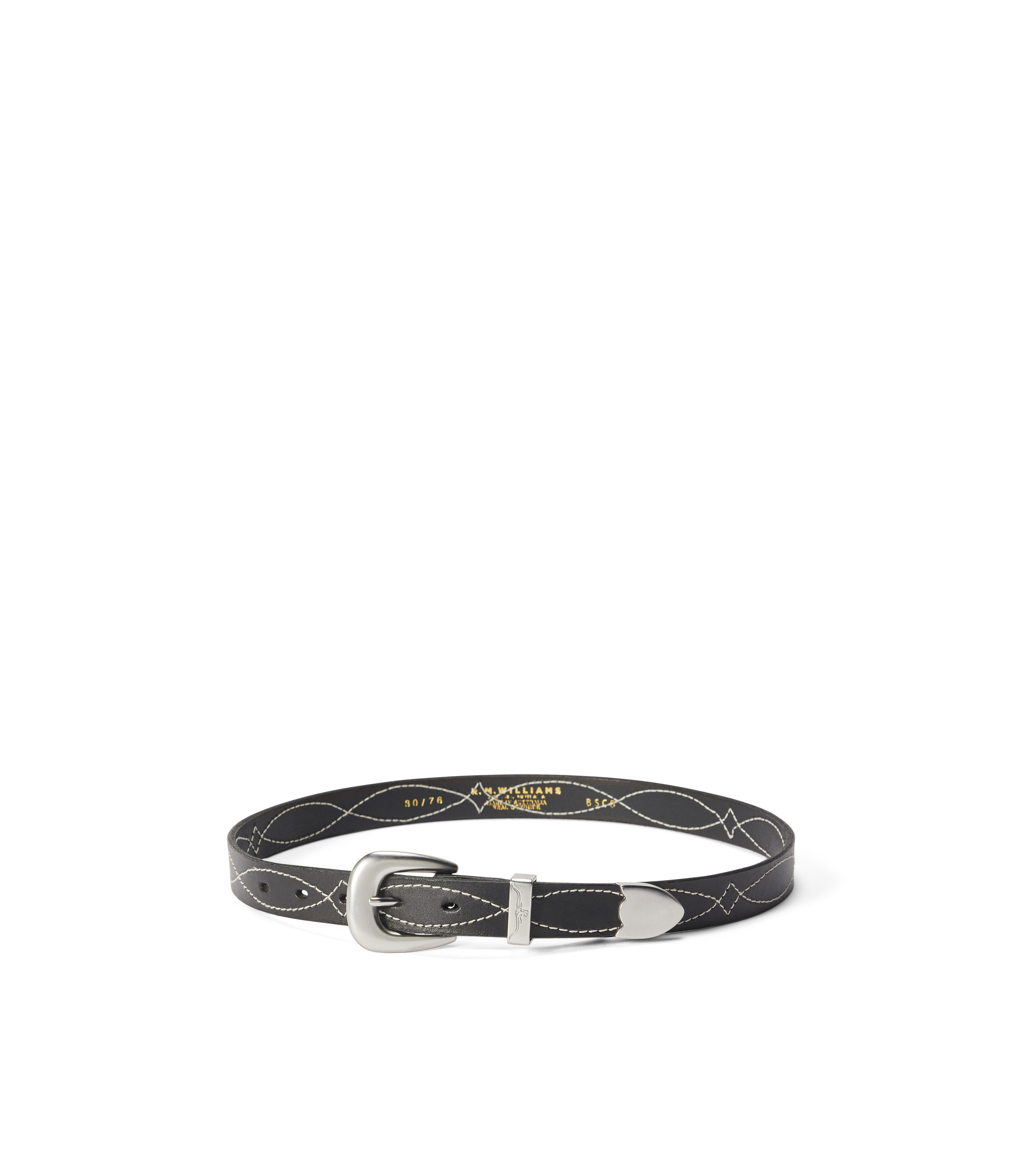 Cate Stitched Belt - Black