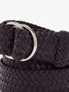 Slim Plaited O Ring Belt - Black