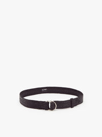 Slim Plaited O Ring Belt - Black