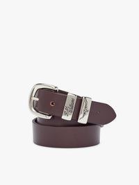 1 1/4 3 Piece Solid Hide Belt - Chestnut