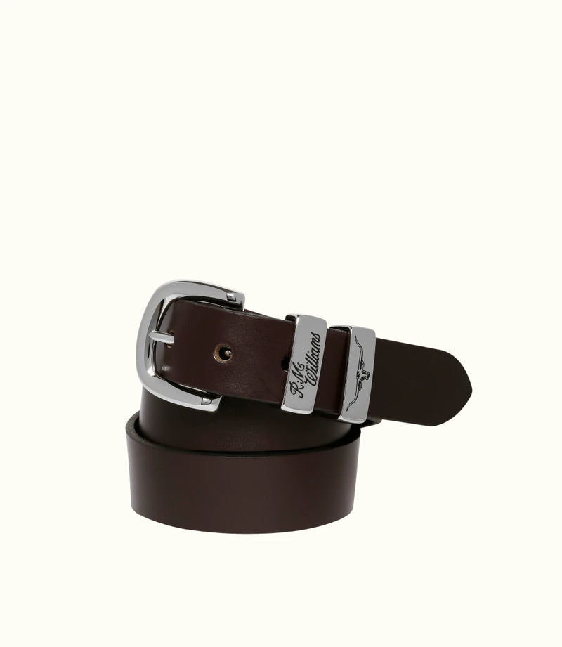 1 1/4 3 Piece Solid Hide Belt - Chestnut