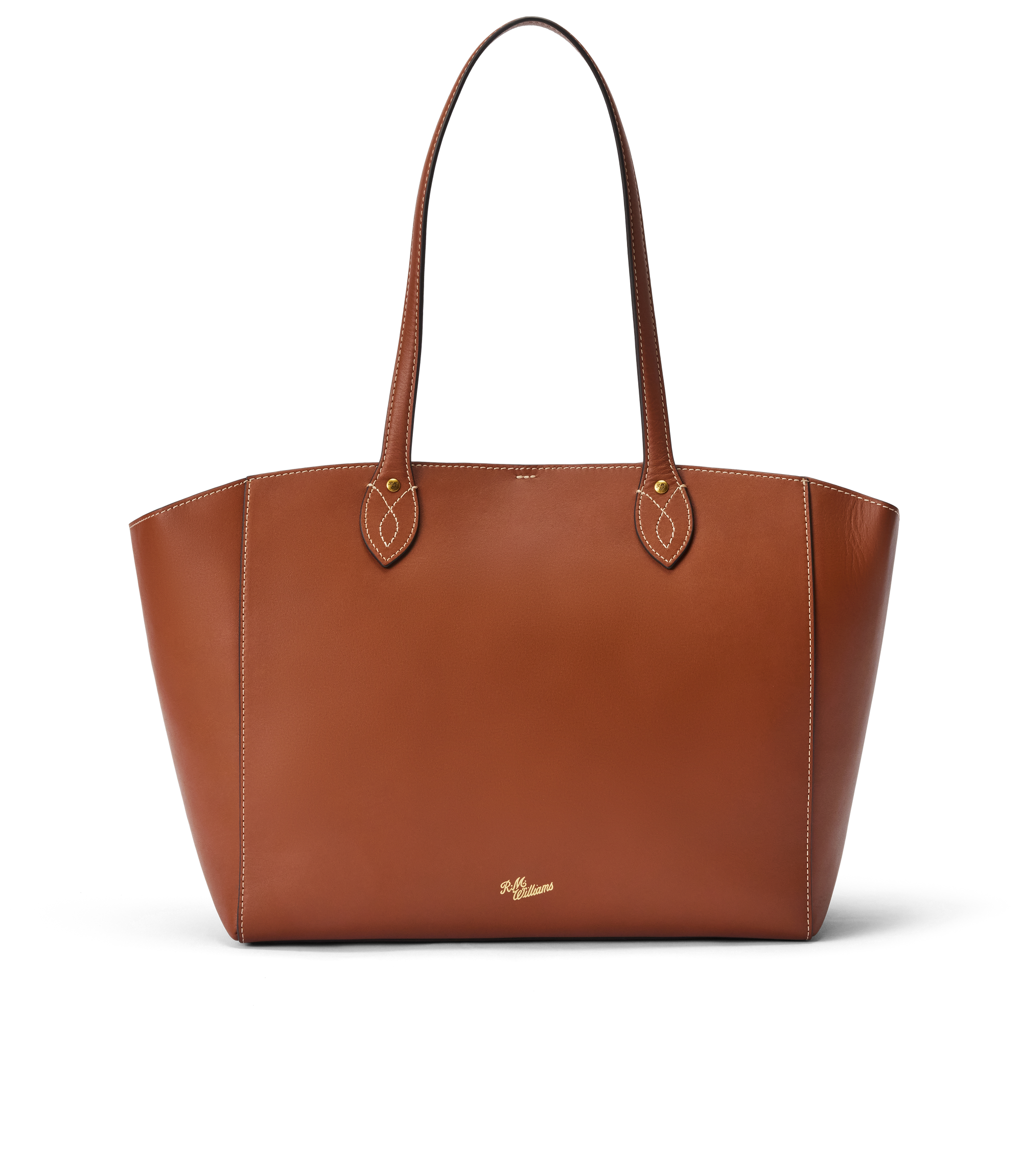 Eden Stitched Tote with Pouch - Tan