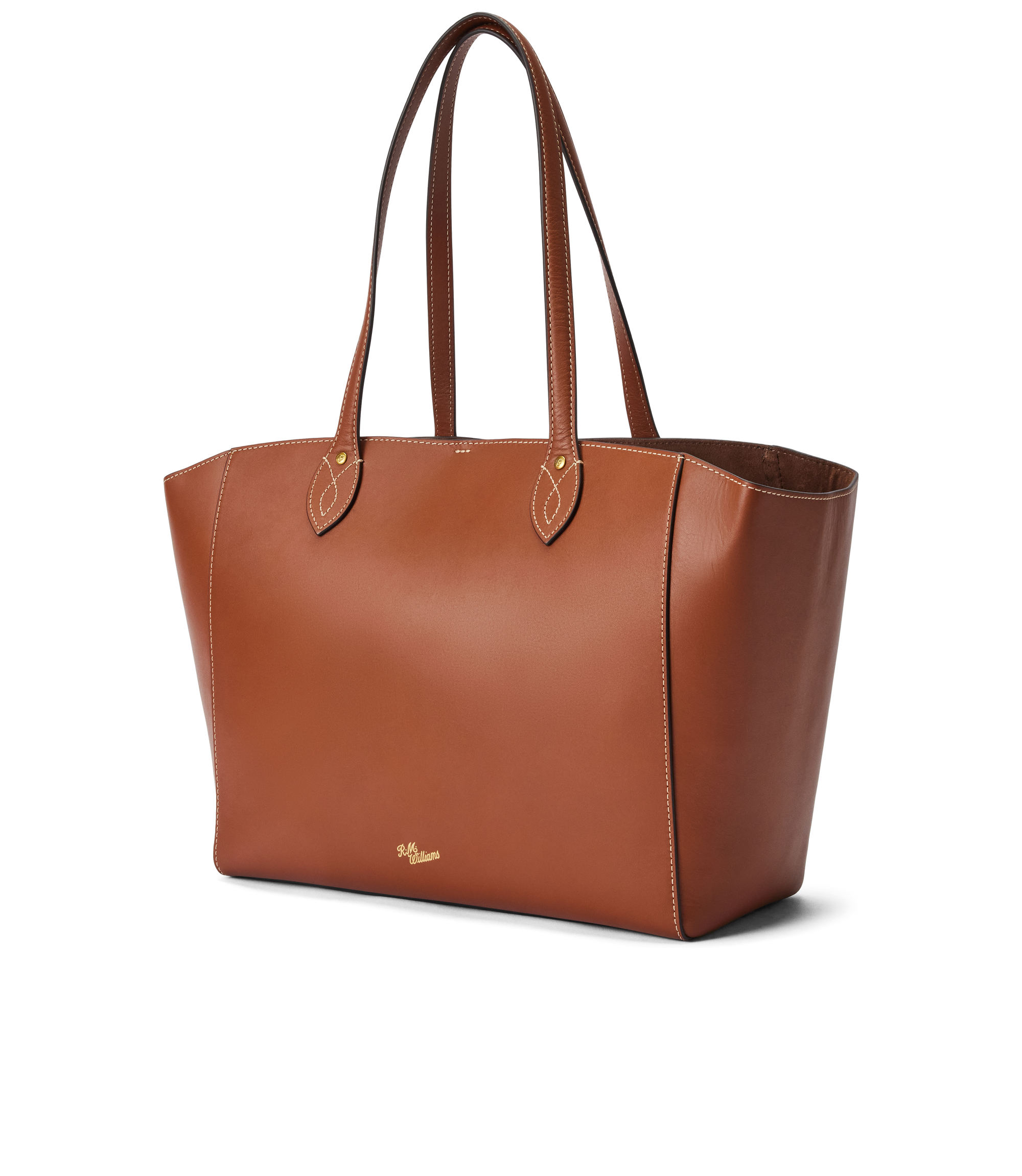 Eden Stitched Tote with Pouch - Tan