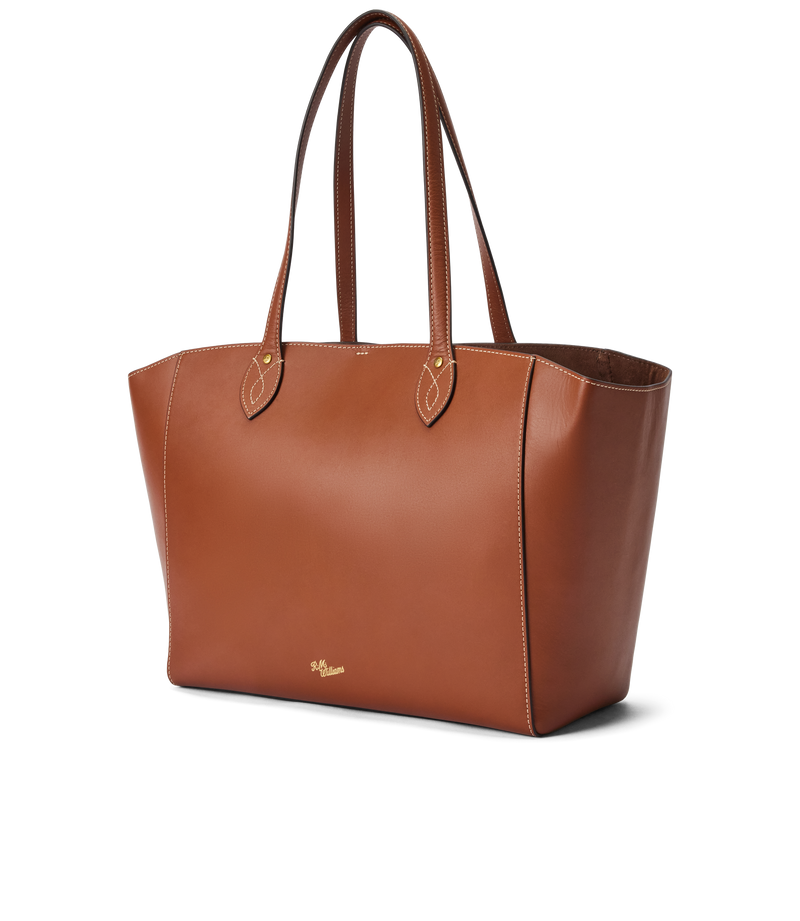 Eden Stitched Tote with Pouch - Tan