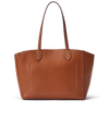 Eden Stitched Tote with Pouch - Tan