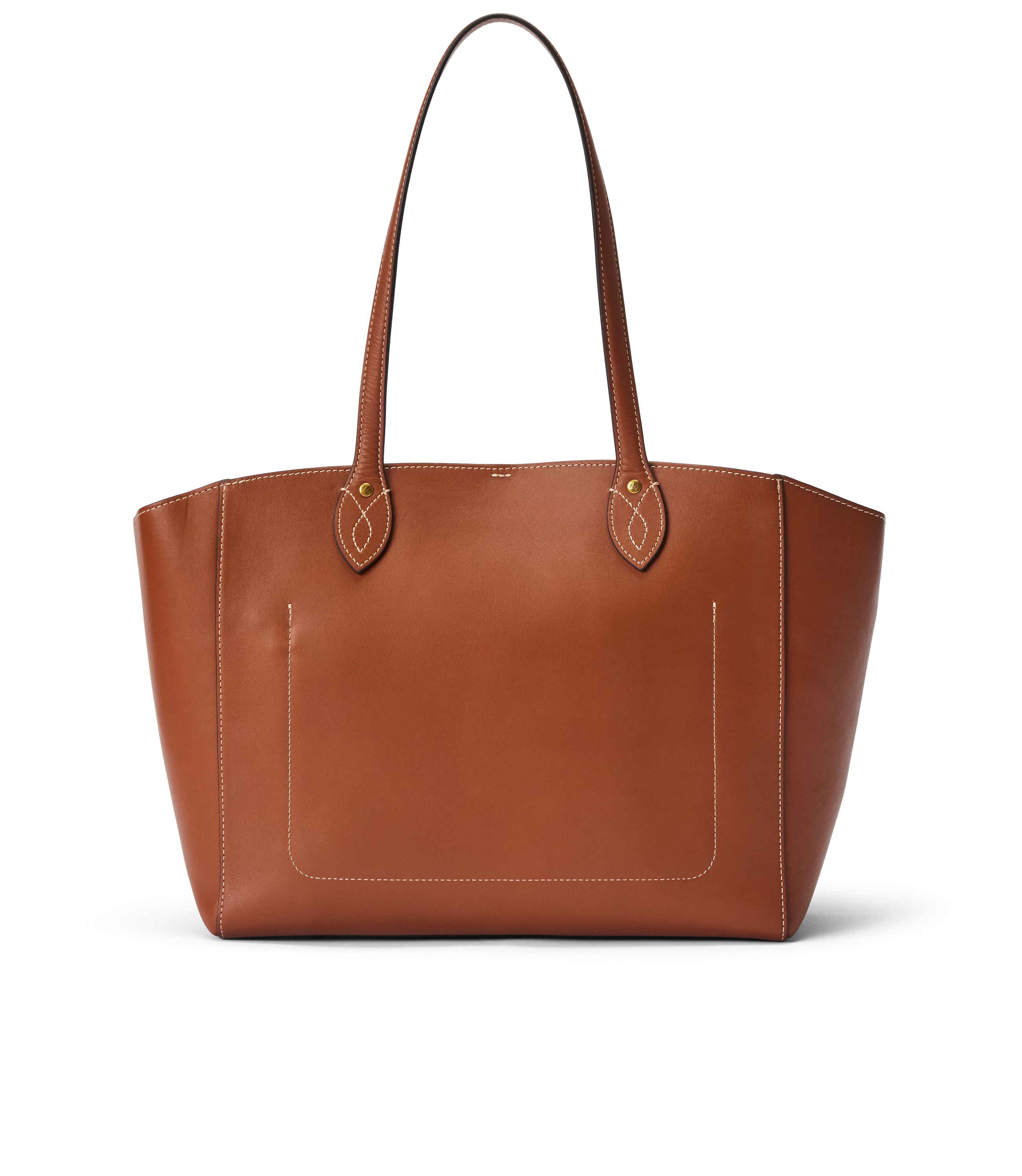 Eden Stitched Tote with Pouch - Tan