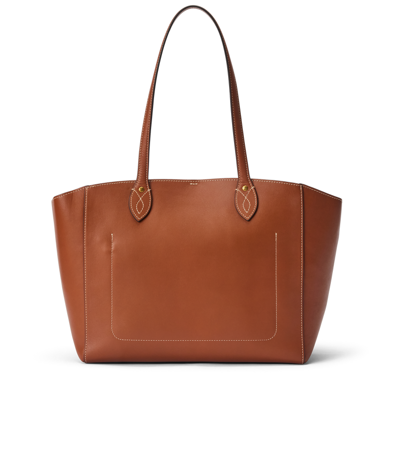 Eden Stitched Tote with Pouch - Tan