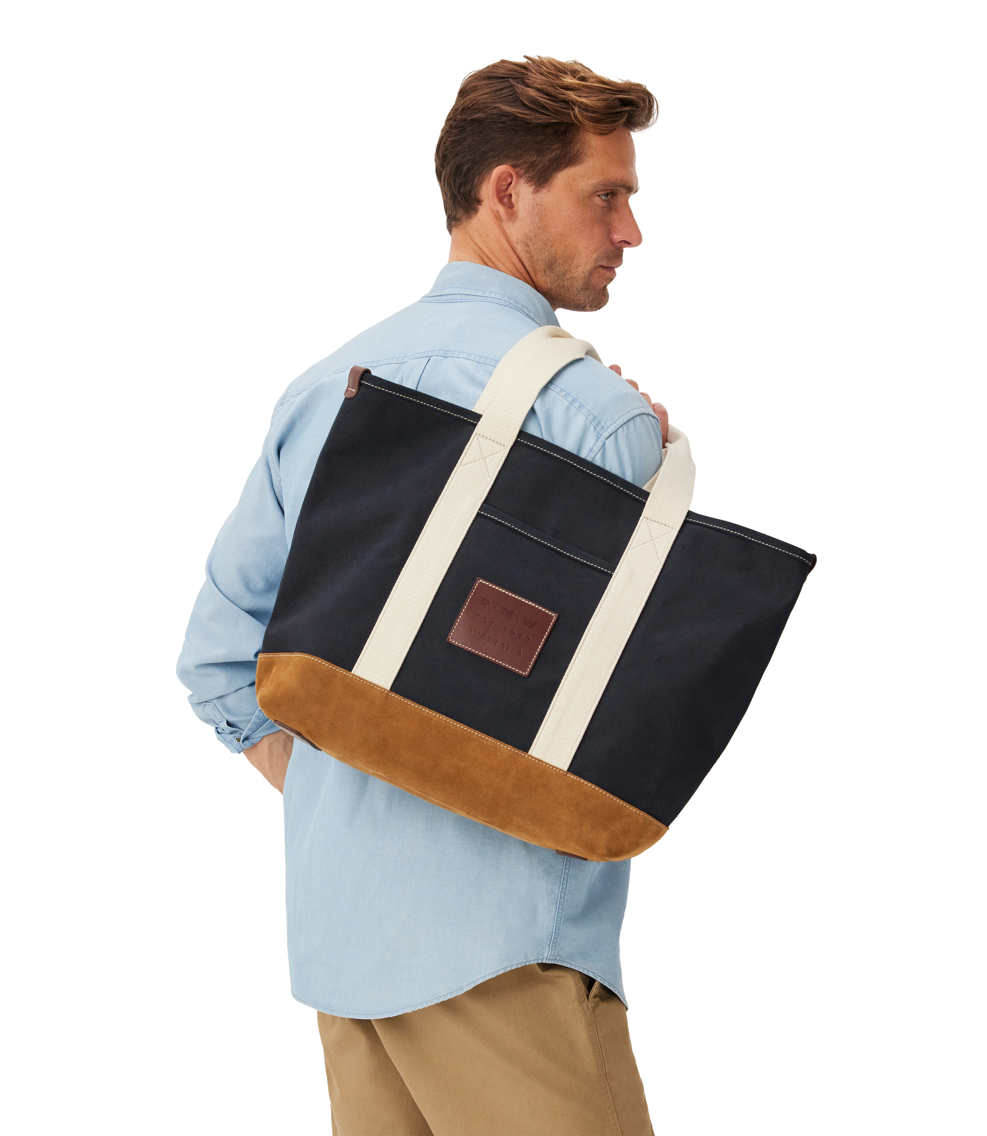 Tasman Tote - Navy/Tan