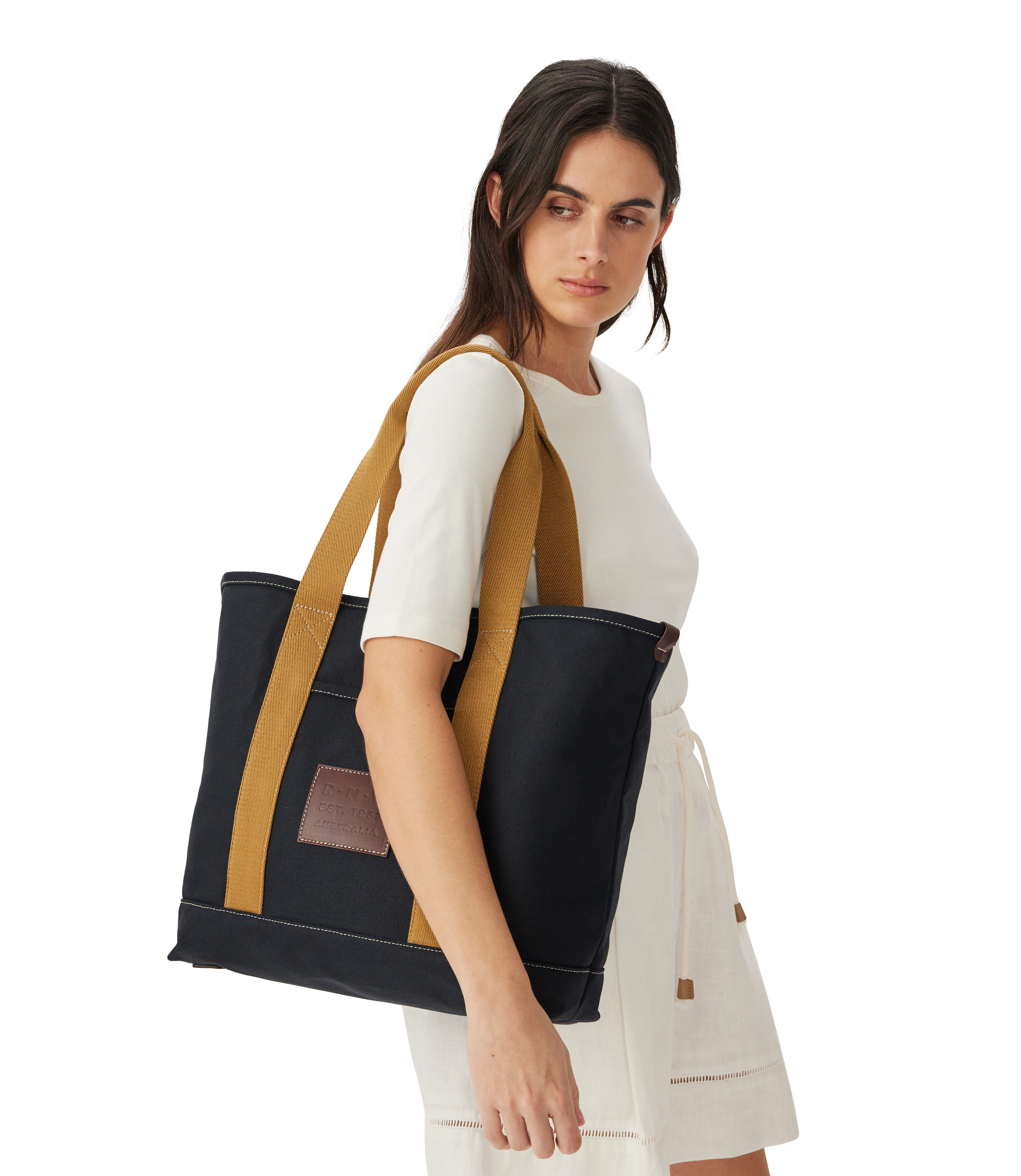 Tasman Tote - Navy Ochre