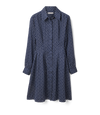 Imprint Linen Dress - Navy