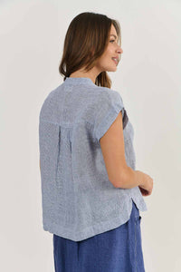 Button-Down Linen Top - Delta Gauze