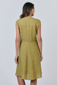 Linen  Dress Button Thru - Bamboo