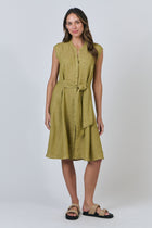 Linen Dress Button Thru - Bamboo